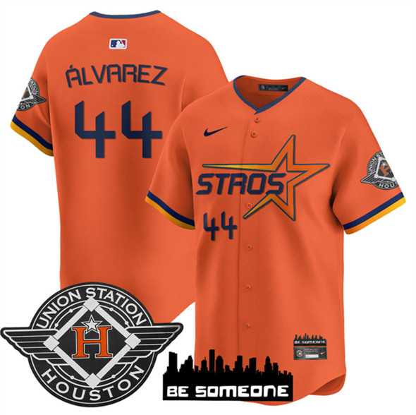 Men%27s Houston Astros #44 Yordan Alvarez Orange 2025 City Connect Limited Stitched Jersey Dzhi